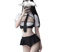 Costume de secrétaire pour femme - Costume d'anime - Pour enseignant - Tenue professionnelle - Pour chambre à coucher - Noir et blanc 3