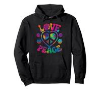 Costume de Signe de Paix d'amour Tie Dye Groovy Hippie rétro Sweat à Capuche