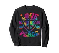 Costume de Signe de Paix d'amour Tie Dye Groovy Hippie rétro Sweatshirt