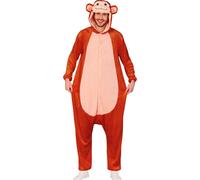 Costume de singe animal Avec capuche Doudou Combinaison à capuche Une pièce Carnaval Costume bizarre Costume intégral fantaisie Crème Beige Marron, Taille : 42 - 44 (L) Couleur : Marron
