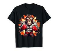 Costume de Singe d'arts Martiaux Cool en colère, Singe, Primate, Muai Thai T-Shirt Graphique avec Valeur