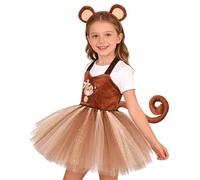 Costume de singe de la jungle - Jupe en tulle à volants avec attache à la queue, tissu respirant confortable pour les jeux, festivals, école, Halloween, anniversaire, accessoires photo A