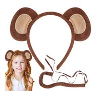 Costume de singe Oreilles Queue Halloween Animal Cosplay Accessoire | Serre-tête doux et queue amovible pour un déguisement amusant d'animal. Idéal pour Halloween, les fêtes et les jeux de rôle.