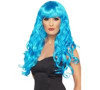 Costume De Sirène Adulte Perruque Longue Bleue