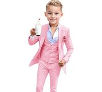 Costume de smoking 3 pièces pour garçon, blazer pour enfants, costume de mariage pour garçons, rose, 12 ans