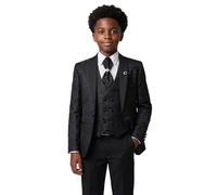 Costume de Smoking à Motif Cachemire Floral pour garçon, Ensemble 5 pièces pour Les Mariages Pageboy et Toutes Les Occasions spéciales, âge 7 années EU