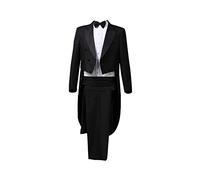 Costume de smoking pour homme, coupe ajustée, veste à queue-de-morue pour spectacle de magie, veste de déguisement, veste de déguisement pour fête de prince Tux brodé, blazer manteaux, Noir , XL