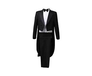 Costume de smoking pour homme, coupe ajustée, veste à queue-de-morue pour spectacle de magie, veste de déguisement, veste de déguisement pour fête de prince Tux brodé, blazer manteaux, Noir , XS