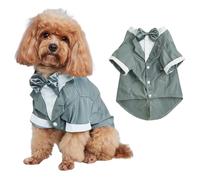 Costume de smoking pour petit chien avec trou de traction, vêtement de fête de mariage, costume de festival pour animaux de compagnie, vêtement formel pour prince et gentleman pour chiens de petite et