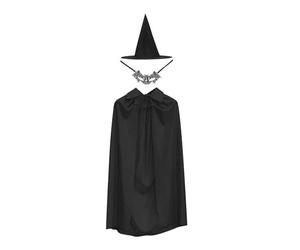 Costume de sorcière chapeau de sorcière avec yeux en dentelle pour bal | Accessoires de costume comprenant une cape de sorcière et un chapeau de sorcière pour femme adulte Halloween Cosplay