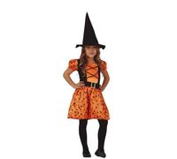 Costume De Sorcière Citrouille Pour Les Filles (Taille 7-9a) Multicolore