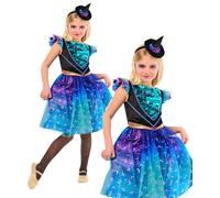 Costume De Sorcière Cosmique Pour Filles Halloween Pour Enfants Âge 3-8
