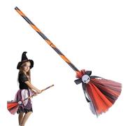 Costume de sorcière d'Halloween balai,Chapeau de sorcière manche à balai pour costume d'enfant | Jeu de rôle Fête à thème Cossplay Chapeau de sorcière Manche à balai pour la maison, l'école, la
