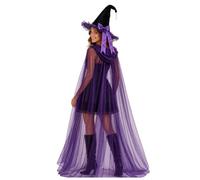 Costume de sorcière d'Halloween Chapeau de sorcière et cape légers en