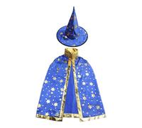 Costume de Sorcière d'halloween pour Enfants, Cape du Magicien d'halloween avec Chapeau Cape de Sorcier Sorcière Enfant Cosplay Costume pour Fête de Cosplay d'halloween Garçon Fille F408B