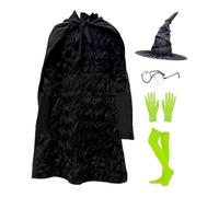 Costume de sorcière d'Halloween - Robe noire pour Halloween | Tenue respirante pour de 5 à 12 ans | Fournit Drama Character Challenge Party Cosplay Event | Pour spectacles sur scène scolas