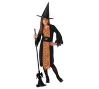 Costume De Sorcière Économique Pour Filles D'Halloween Tenue Fantaisie + Chapeau