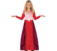 Costume de sorcière Halloween Enfants Fée Rouge Rose Mystique Magique Costume Robe Bal des Sorcières Brillant Fête Soirée Mode Fantaisie Elégance, Taille : 110/116 Couleur : Rouge