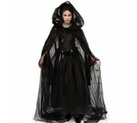 Costume de sorcière Halloween Vintage Renaissance brodée Costume de mariée fantôme brodée Spooky Black Ghost for Halloween, Cosplay Haunted Mansion (noir), 2025