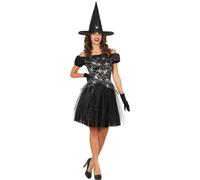 Costume de sorcière Morgane avec chapeau de sorcière pour femme