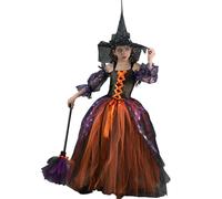 Costume de sorcière pour fille lors d'un voyage avec cette robe de sorcière, parfait pour Halloween, laissez les fêtes à thème , la journée mondiale du livre et les anniversaires. Inspirer