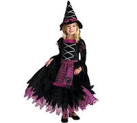Costume de Sorcière pour Filles, Fille Sorcières Costume avec Chapeau, Déguisement de Sorcières, Chapeau de Sorcière, 2PC, Fille Robe Carnaval Halloween Fête