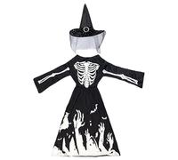 Costume De Sorcière Squelette De Filles - Squelette Pour Princesse Avec Robe De Chapeau De Sorcière | Child Gothic Fantasy Robe | Jeux De Jeu De Rôle Pour Les Fêtes En Costumes, Doux Ou Astuce