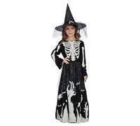 Costume de sorcière squelette pour fille - Princesse squelette Abito Con Cappello Da | Bambino Abito Da Fantasia Gotico | Giochi Di Ruolo Per Feste en costume, Dolcetto O Scherzetto, Eventi A Tema