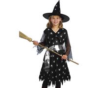 Costume De Sorcière - Taille 7-9 Ans Noir