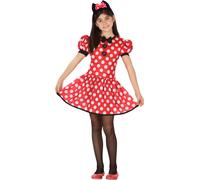 Costume de souris pour fille Robe à pois rouge et blanc