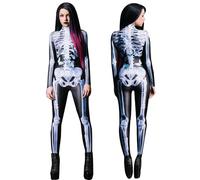 Costume de squelette - Combinaison squelette à manches longues, costume intégral imprimé 3D pour Halloween, carnaval, rassemblements, cosplay