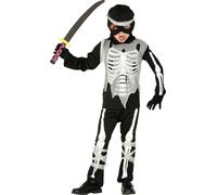 Costume de squelette de combattant ninja pour enfants taille 98 - 146, taille:140/146