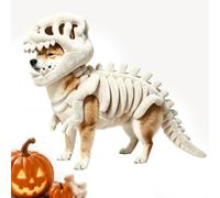 Costume de squelette de dinosaure en peluche pour animal de compagnie | Costume de dinosaure pour chien - Os pour Halloween, fête, carnaval, événements, réunions d'amis, performance sur scène