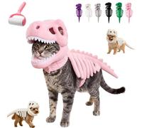 Costume de squelette de dinosaure pour chiens et chats, tenue d'Halloween pour animaux de compagnie de petite et moyenne taille, idée de déguisement amusante et créative pour animal de compagnie