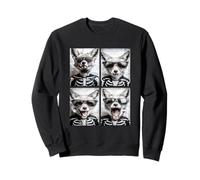 Costume de Squelette de Renard avec Lunettes de Soleil pour Halloween Sweatshirt