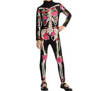 Costume de squelette floral pour fille (XL (12-14 ans)