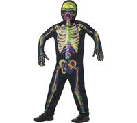Costume De Squelette Lumineux Dans Le Noir Pour Enfants Garçons 4-12 Ans