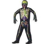 Costume De Squelette Lumineux Dans Le Noir Pour Enfants Garçons 4-12 Ans