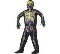 Costume De Squelette Pour Garçons Enfants Halloween Jour Des Morts Déguisement