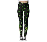 Costume de St Patrick pour femme - Legging doux et doux pour la Saint-Patrick - Trèfle irlandais - Collants de gym et de yoga - Trèfle de Noël - Taille haute - Contrôle du ventre, B_b, XL