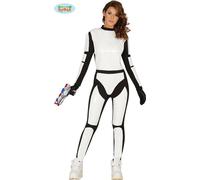 Costume de super-héros cosplay guerrier de l'espace héros de bande dessinée costume de carnaval personnage d'aventure blanc noir, taille : 42 - 44 (L) Couleur : Blanc