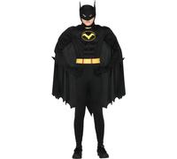 Costume de Super Héros d'Aventure avec Masque De Chauve-souris Et Cape Pour Le Carnaval Design passionnant Vous Transforme En Un Personnage D'aventure De Chat, Taille : 14 - 16 ans Couleur : Noir