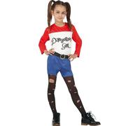 Costume de super-héros de bande dessinée Arlequin personnage d'aventure Mr Smile Rouge Bleu, Taille : 110/116 Couleur : Bleu