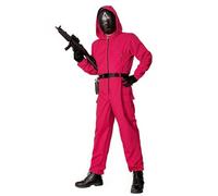 Costume de surveillant de jeu coréen - Combinaison en rose vif sans masque - Taille: M - Déguisement pour carnaval, Halloween, fête à thème