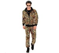 Costume de survêtement - WIDMANN - Années 80 - Imprimé animal - Noir - Mixte M