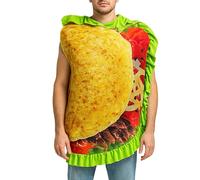 Costume de taco pour adulte - Burrito mexicain - Tenue de fête amusante pour événements, carnaval, école, séance photo, couple, adultes, anniversaires, amis et femmes