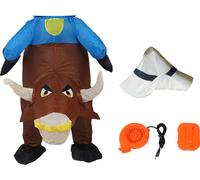 Costume de taureau gonflable pour adultes drôle de conducteur de souffle -up avec souffleur Halloween robe de fête de jouets