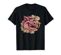Costume de tête de Cochon avec Cigare fumant T-Shirt