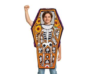 Costume de tête de mort drôle - Flanelle polaire ultra douce - Coupe ample | Tenues de cercueil de vampire d'Halloween drôles pour femmes, hommes, enfants, accessoires de cosplay, spectacle, danse