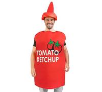 Costume de tomate, costume alimentaire, pour le fromage et les activités de groupe - Design de bouteille de ketchup - Costume confortable et créatif pour les fêtes et les activités de groupe